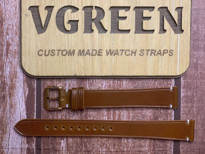 Shell Cordovan Leather Watch Strap - Cognac