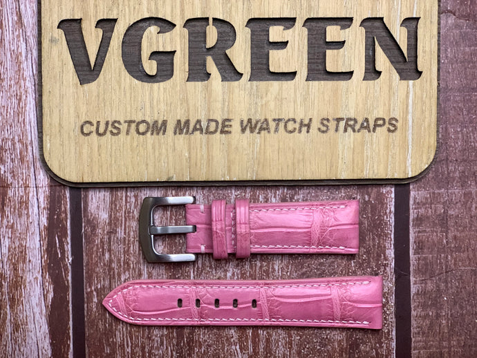 Crocodile Leather Watch Strap - Salmon Pink for Samsung Galaxy watch 7 (20mm)