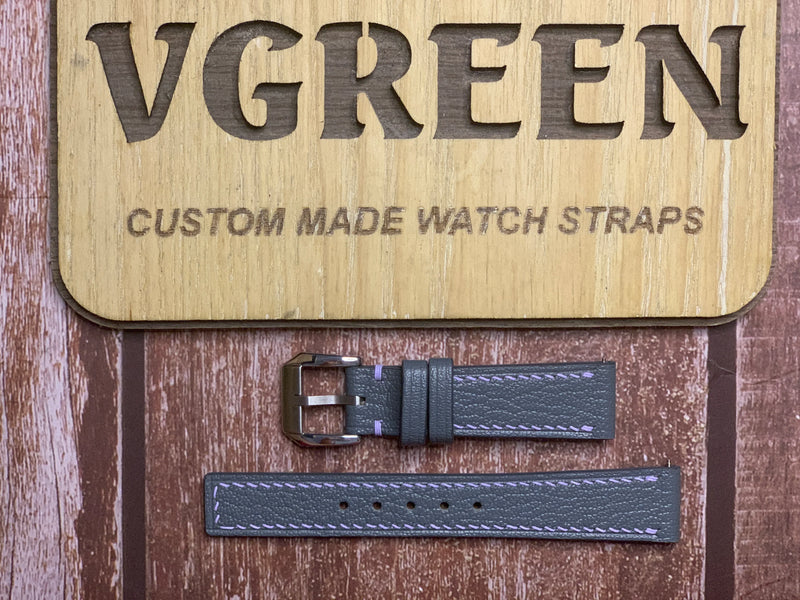 Alran Goat Leather Watch Strap - Gray For Xemex Ladies Kulling