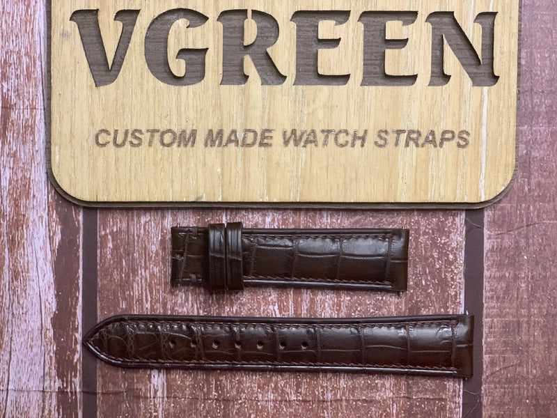Crocodile Leather Watch Strap - Brown for  Pequignet