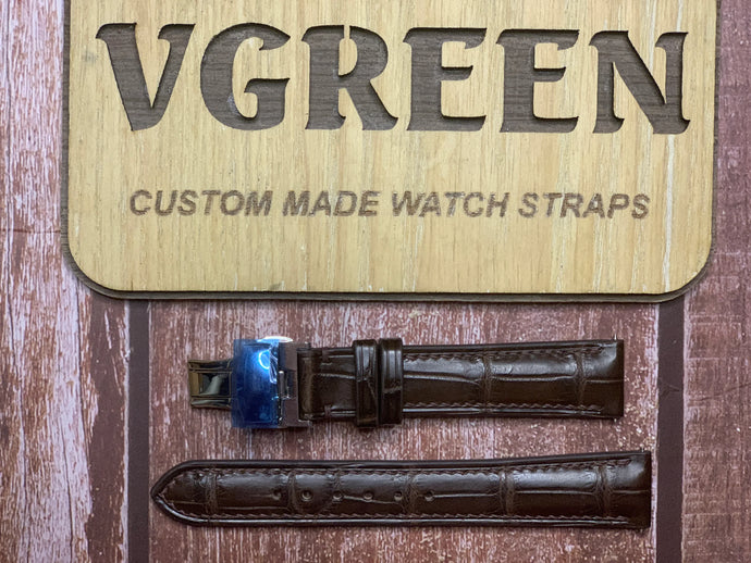 Crocodile Leather Watch Strap - Brown  For a Seiko King
