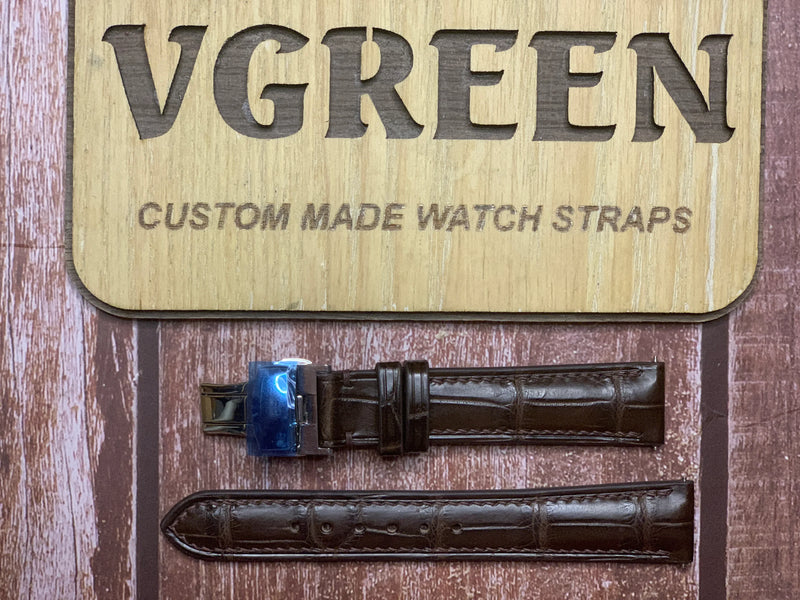 Crocodile Leather Watch Strap - Brown  For a Seiko King
