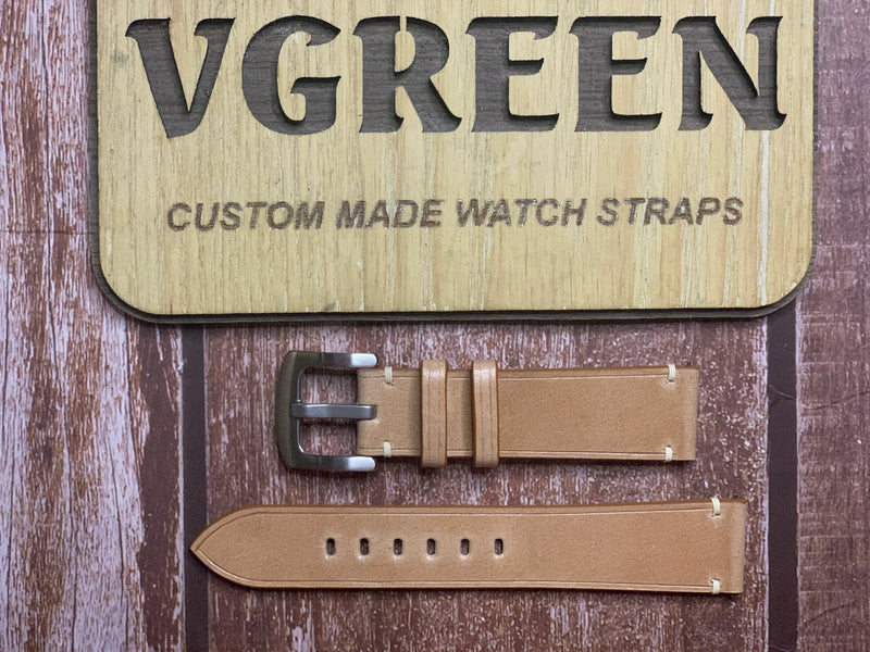 Shell Cordovan Leather Watch Strap - Natural for Oak and Oscar 38mm Olmstead