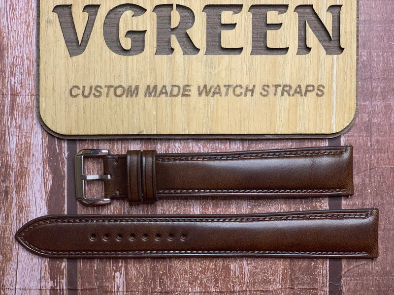 Buttero Leather Watch Strap - Dark Brown for luminox field master 1800