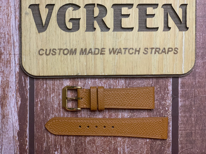 Epsom Leather Watch Strap - Tan for 1979 Gold Rolex Date Date