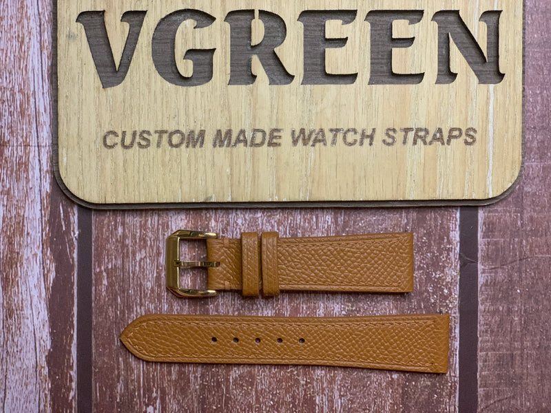 Epsom Leather Watch Strap - Tan for 1979 Gold Rolex Date Date