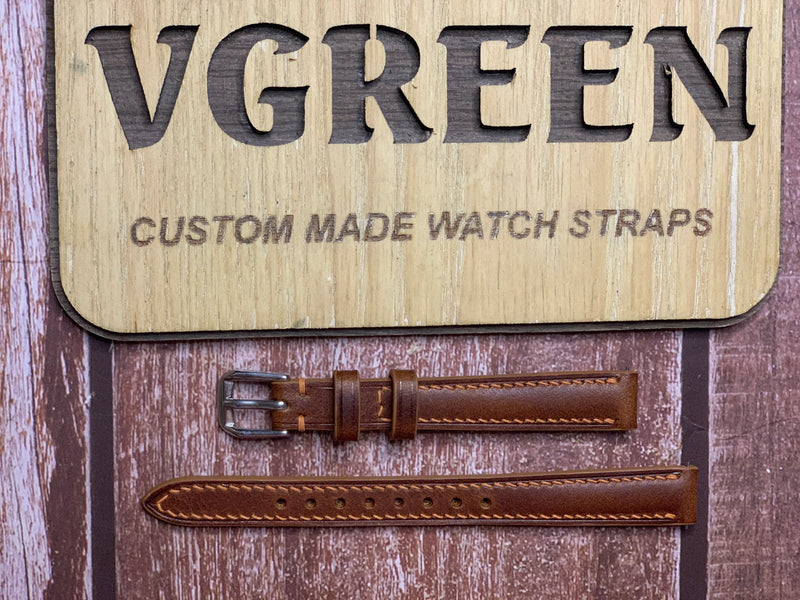 12mm Watch Strap - Cognac Badalassi Wax Leather