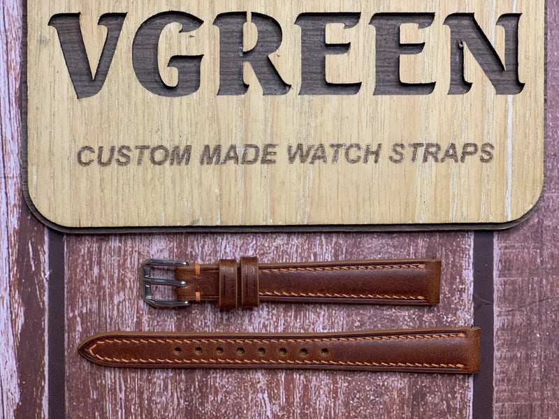 13mm Watch Strap - Cognac Badalassi Wax Leather