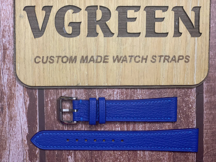 Alran Goat Leather Watch Strap - Blue for ROLEX OYSTER PERPETUAL 1501
