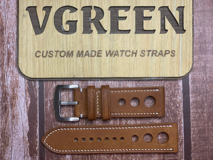 Maya Leather Watch Strap - Whisky For a KronSegler Castor KS790 watch