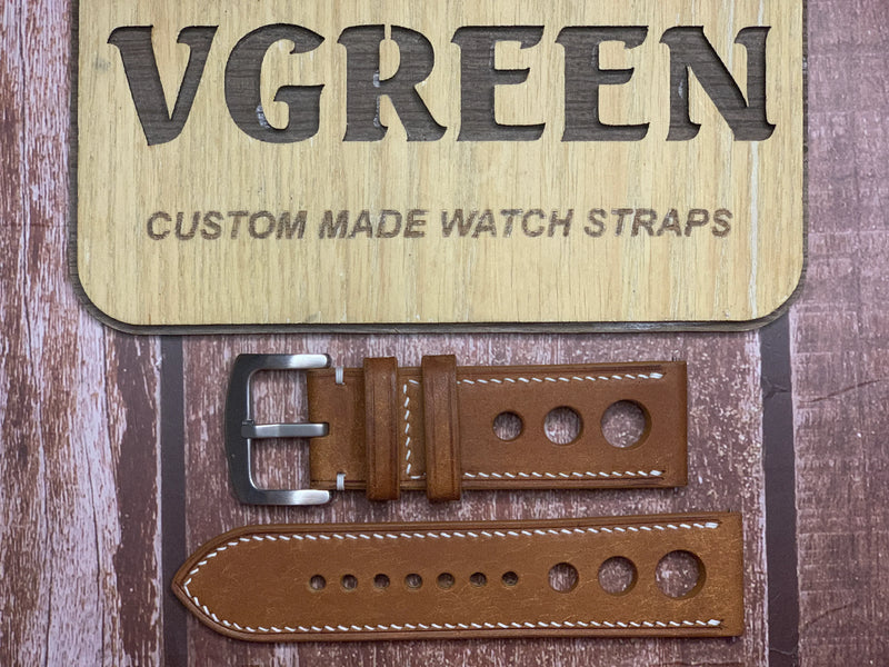 Maya Leather Watch Strap - Whisky For a KronSegler Castor KS790 watch