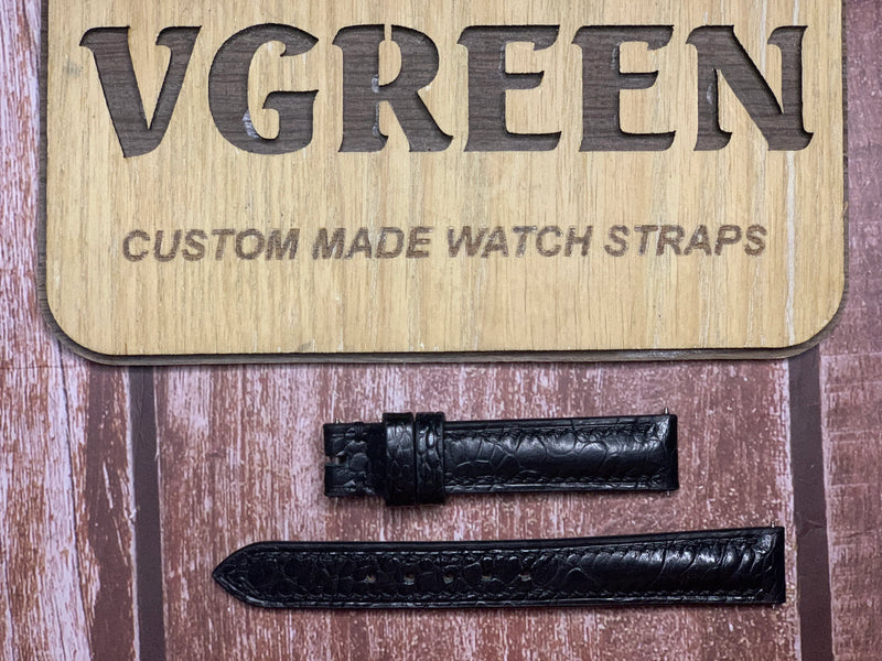 Ostrich Leg Leather Watch Strap - Black for ladies rolex cellini