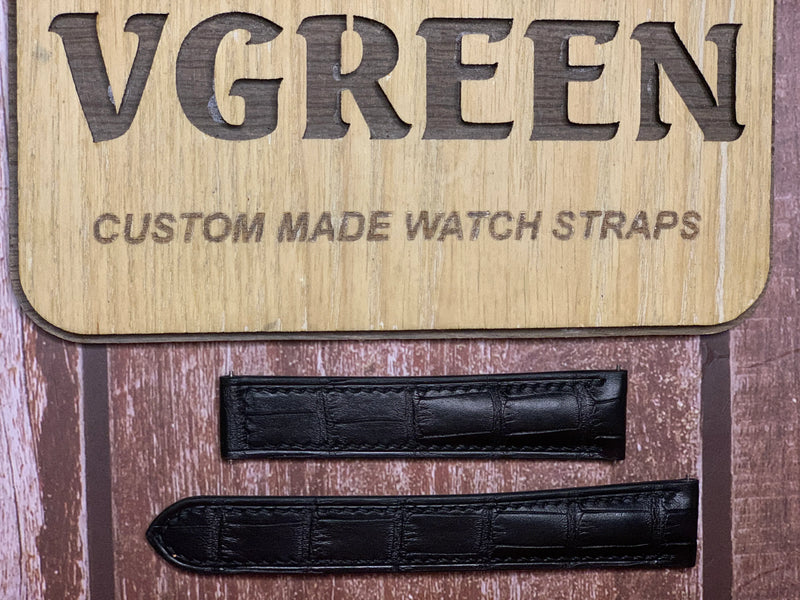 Crocodile Leather Watch Strap - Black FOR Baume & Mercier MV045063