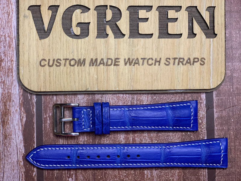 Crocodile Leather Watch Strap - Blue FOR IWC