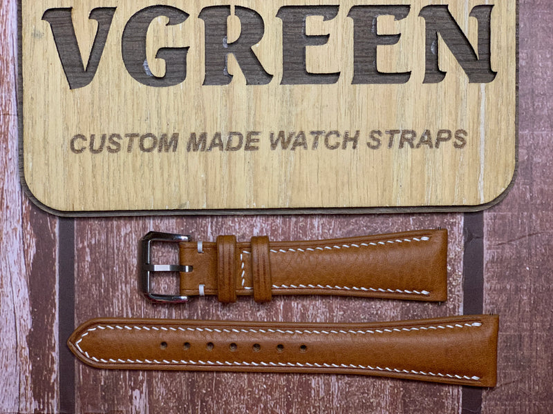 Minerva Box Leather Watch Strap - Brown