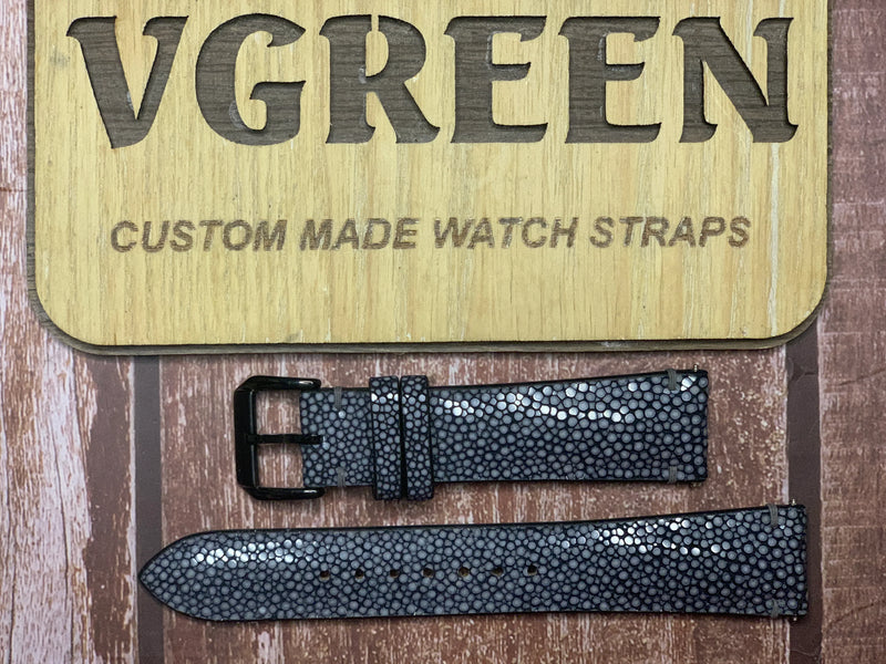 Stingray Leather Watch Strap - Black FOR Tissot gentleman