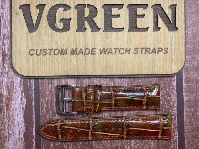 Crocodile Leather Watch Strap - Mixing Dye