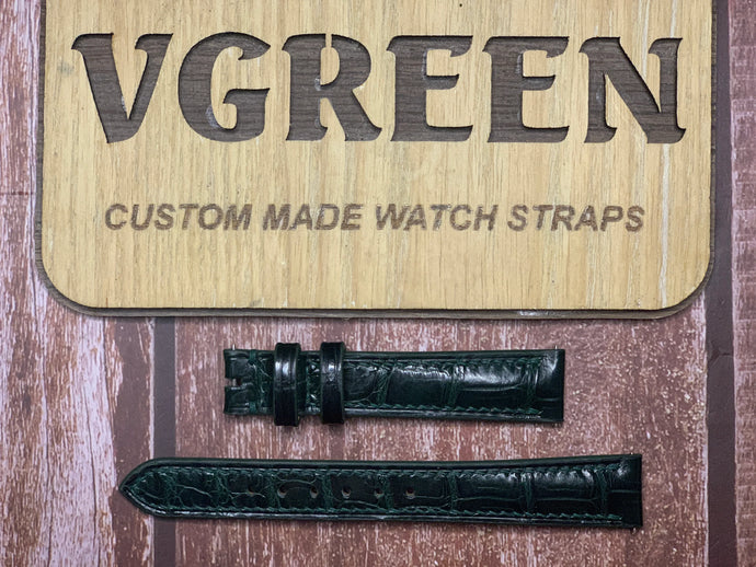 Crocodile Leather Watch Strap - Dark Green