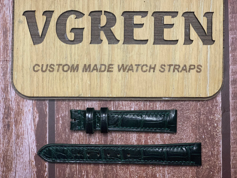 Crocodile Leather Watch Strap - Dark Green