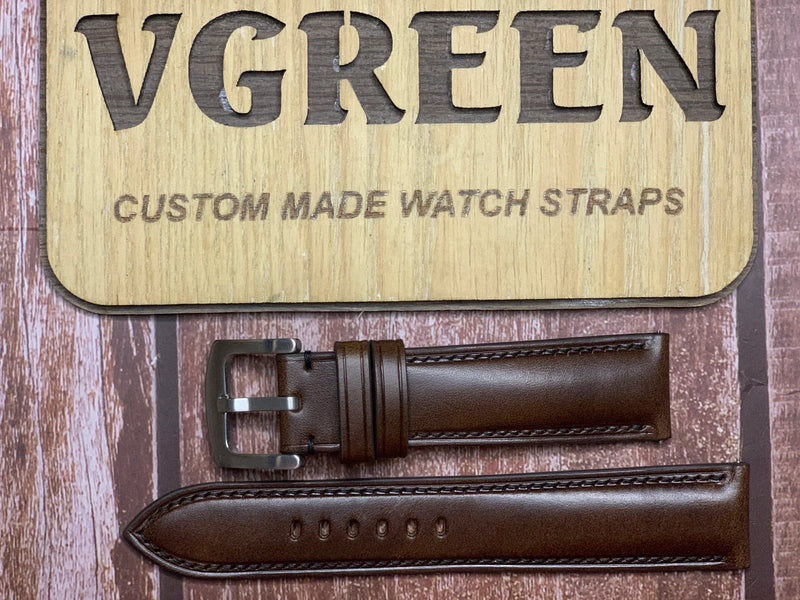 Buttero Leather Watch Strap - Dark Brown