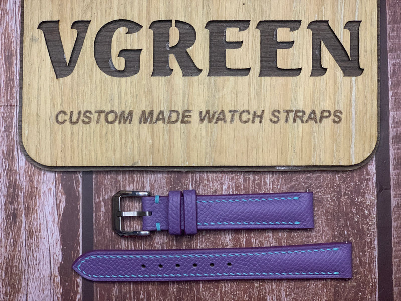 Epsom Leather Watch Strap - Purple FOR  Tag Heuer Carerra 29mm