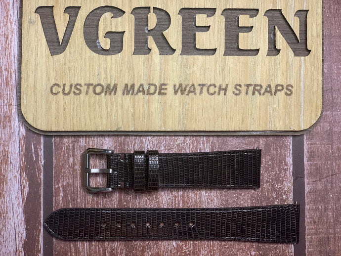 Lizard Leather Watch Strap - Dark Brown FOR Grand Seiko SBGW231