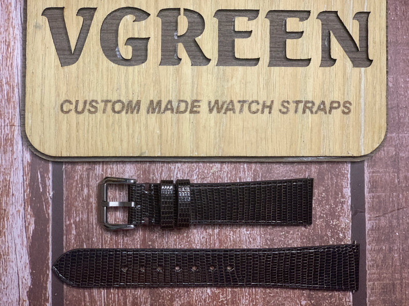 Lizard Leather Watch Strap - Dark Brown FOR Grand Seiko SBGW231