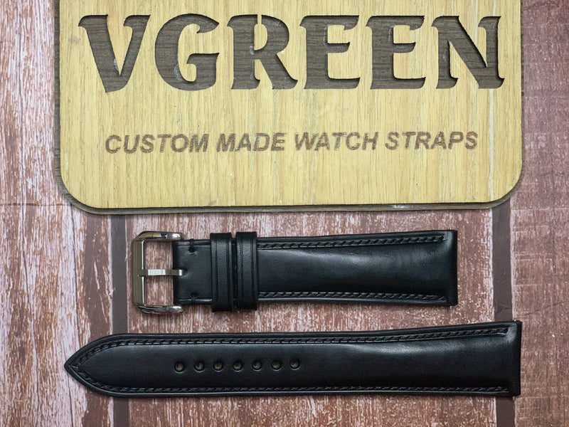 Buttero Leather Watch Strap - Black FOR Bulova frank Loyd