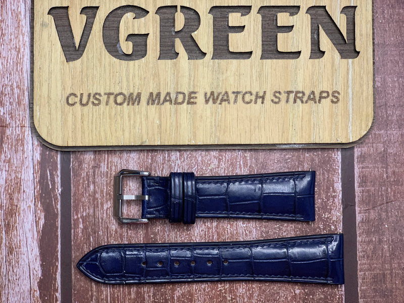 Crocodile Leather Watch Strap - Dark Blue for  frederick constant