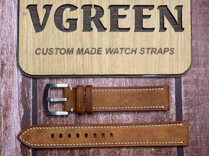 Maya Leather Watch Strap - Whisky For Tag Heuer