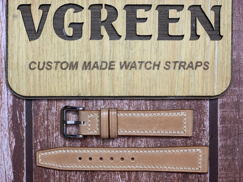 Shell Cordovan Leather Watch Strap - Natural for  IWC pilot's 36
