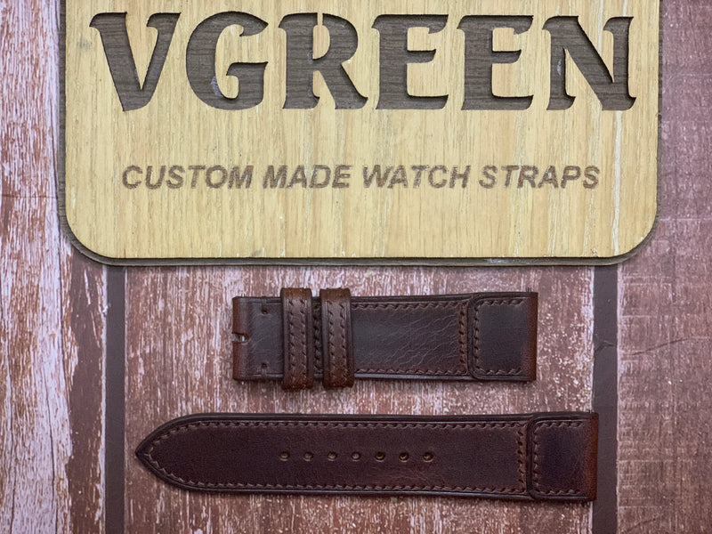 Badalassi Wax Leather Watch Strap - Dark Brown For Jaeger LeCoultre Grande Reverso