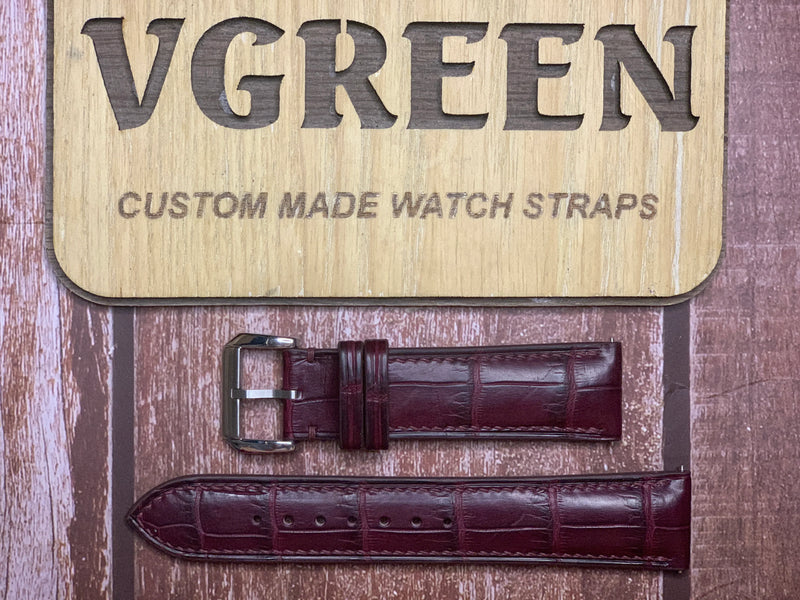 Crocodile Leather Watch Strap - Burgundy for  samsung s3 frontier