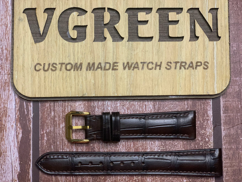 Crocodile Leather Watch Strap - Brown