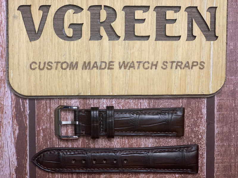 Crocodile Leather Watch Strap - Brown for  SEIKO 7T04-0AE0