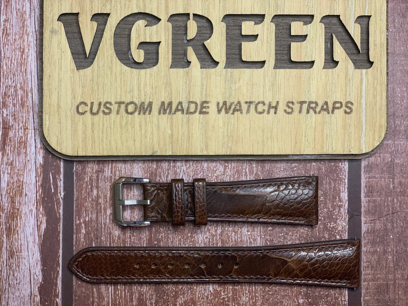Ostrich Leg Leather Watch Strap - Dark Brown for Patek 5905R-010