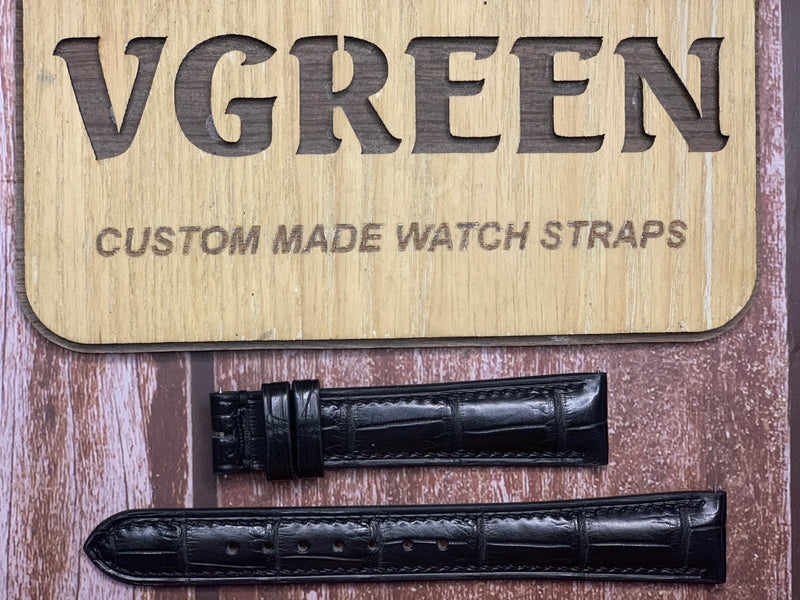 Crocodile Leather Watch Strap - Black for Grand Seiko SBGR081