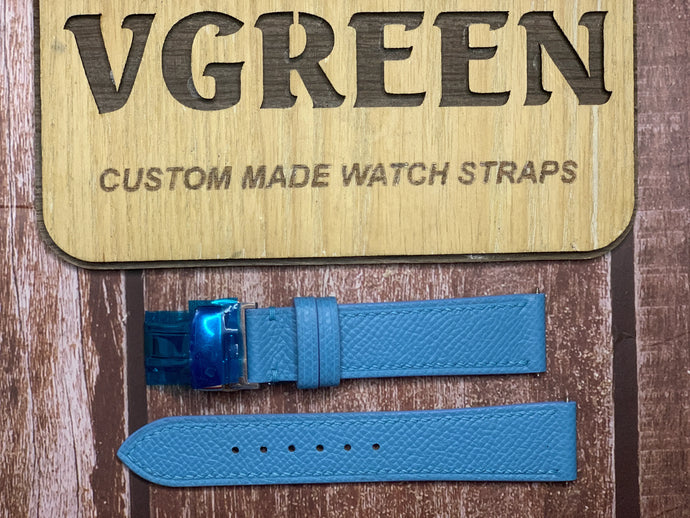Epsom Leather Watch Strap - Baby Blue for a Seiko Prospex Ssc813p1 Solar Watch