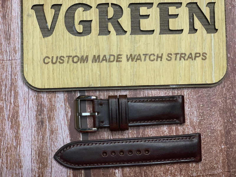 Badalassi Wax Leather Watch Strap - Dark Brown