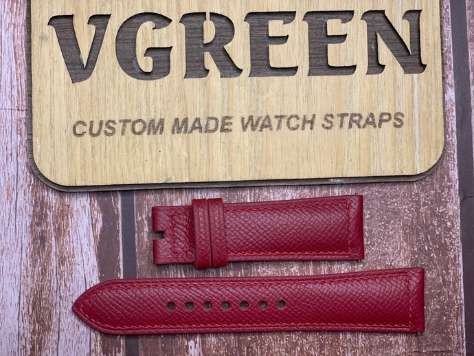 Epsom Leather Watch Strap - Red for Blancpain Bathyscaphe