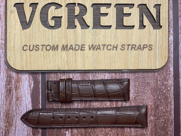 Crocodile Leather Watch Strap - Brown