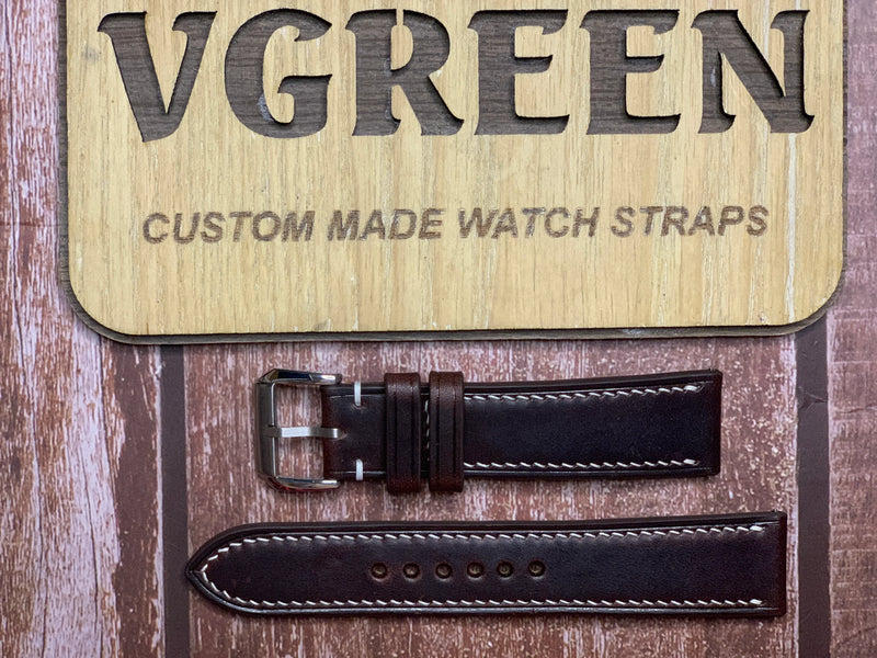 Badalassi Wax Leather Watch Strap - Dark Brown