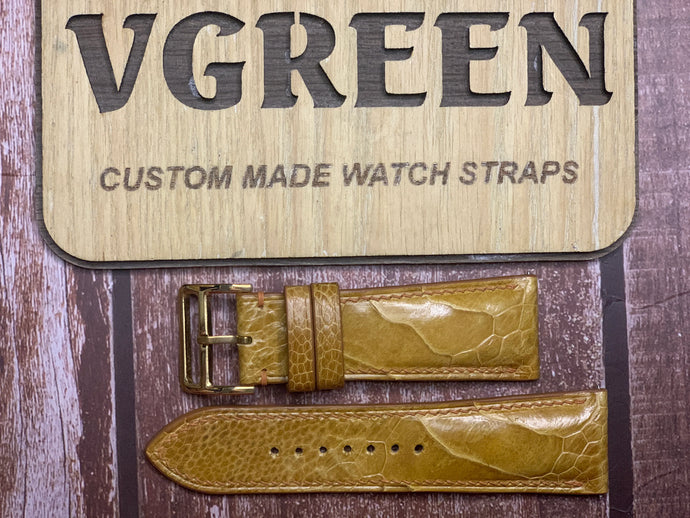 Ostrich Leg Leather Watch Strap - Light Brown