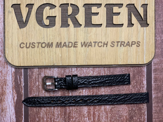 Shark Skin Watch Strap - Black for Seiko SNK063J5 Arabic