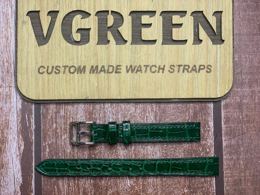 Crocodile Leather Watch Strap - Green For Tissot 1853