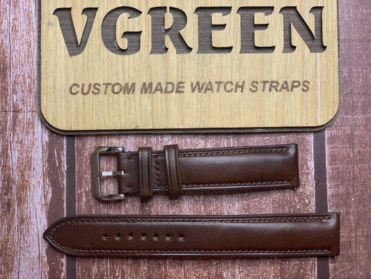 Buttero Leather Watch Strap - Dark Brown for Citizen Men's Classic Eco-Drive (AW1236-03A)