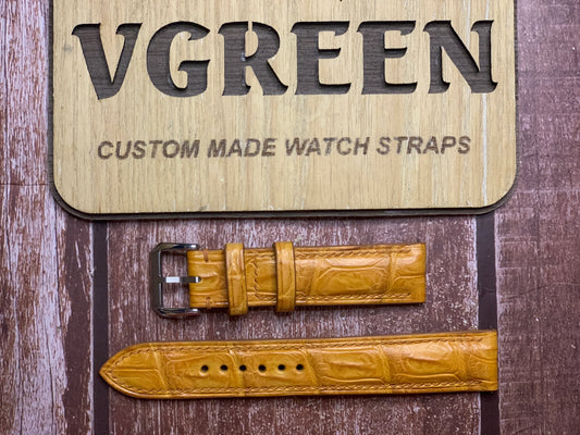 Crocodile Leather Watch Strap - Light Brown FOR Tissot PRC 200 T461