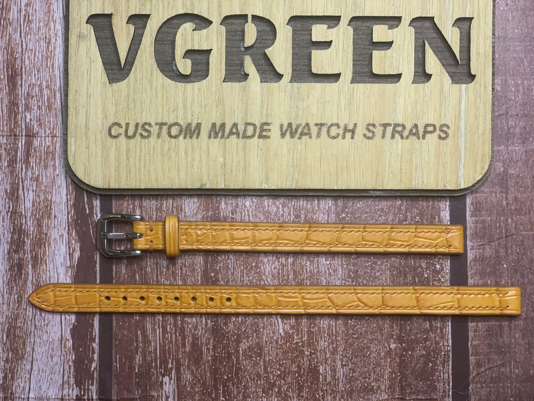 Crocodile Leather Watch Strap - Light Brown for Gibelin wach