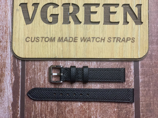 Epsom Leather Watch Strap - Black for Cartier