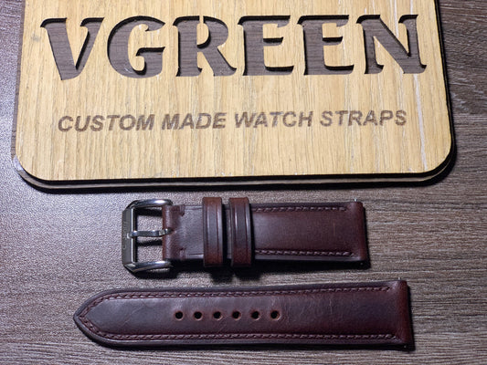 Dark brown Badalassi Wax watch strap for Hamilton Khaki Murph 38mm